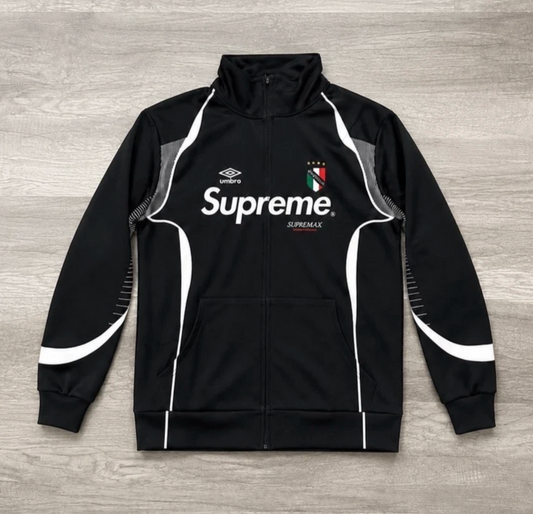 Supreme x Umbro Track Jacket Black and White Full Zip Size Small