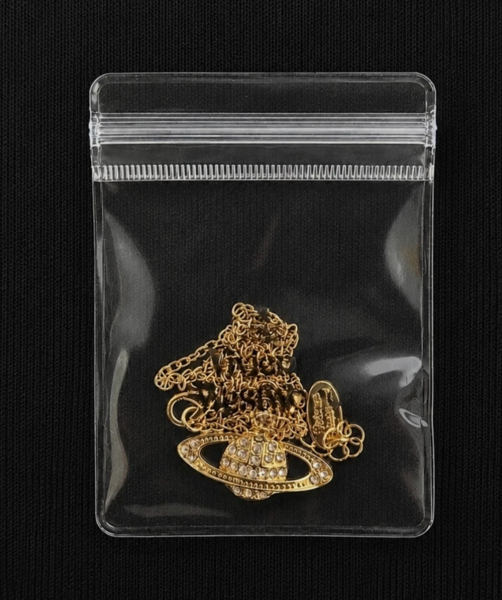 Vivienne Westwood Necklace Gold Bas Relief Crystal Orb