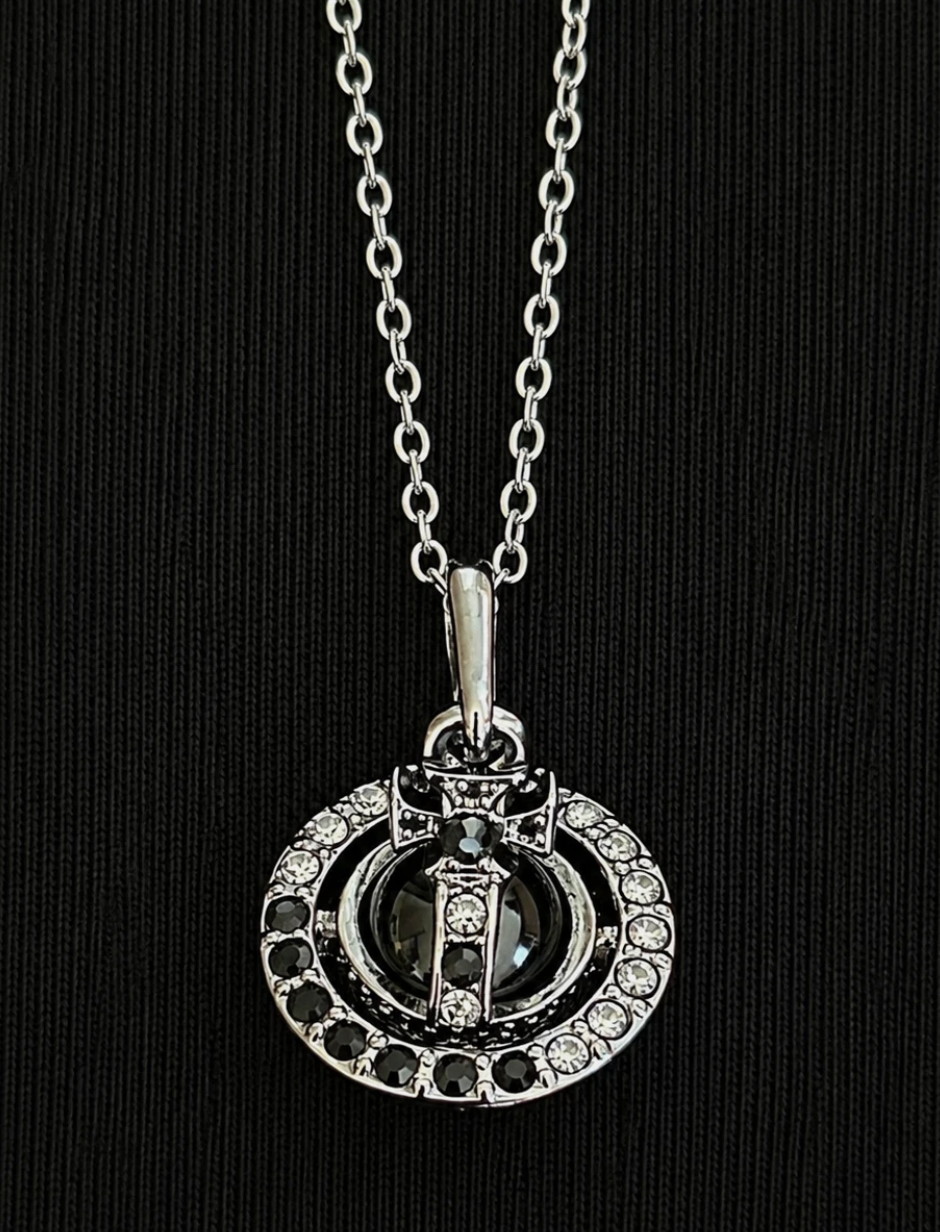 Vivienne Westwood Small Orb Necklace Pendant Black Brand New