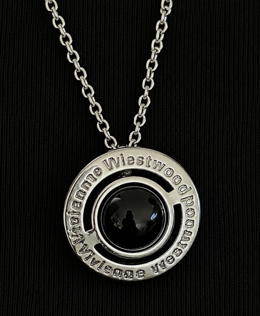 Vivienne Westwood Small Orb Necklace Pendant Black Brand New