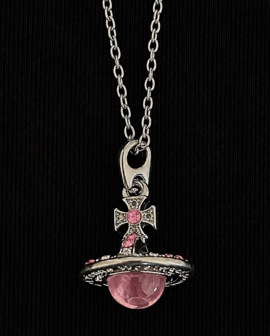 Vivienne Westwood Orb Necklace Pendant Pink Brand New