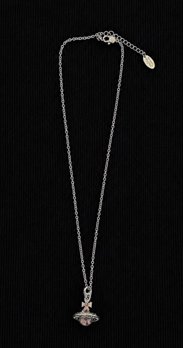 Vivienne Westwood Orb Necklace Pendant Pink Brand New