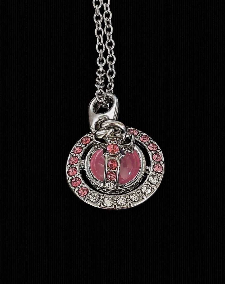 Vivienne Westwood Orb Necklace Pendant Pink Brand New