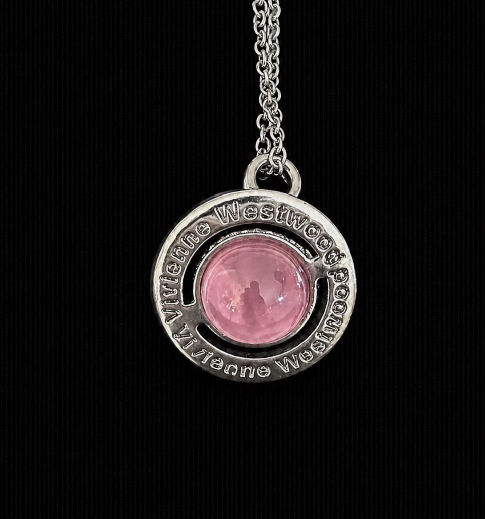 Vivienne Westwood Orb Necklace Pendant Pink Brand New