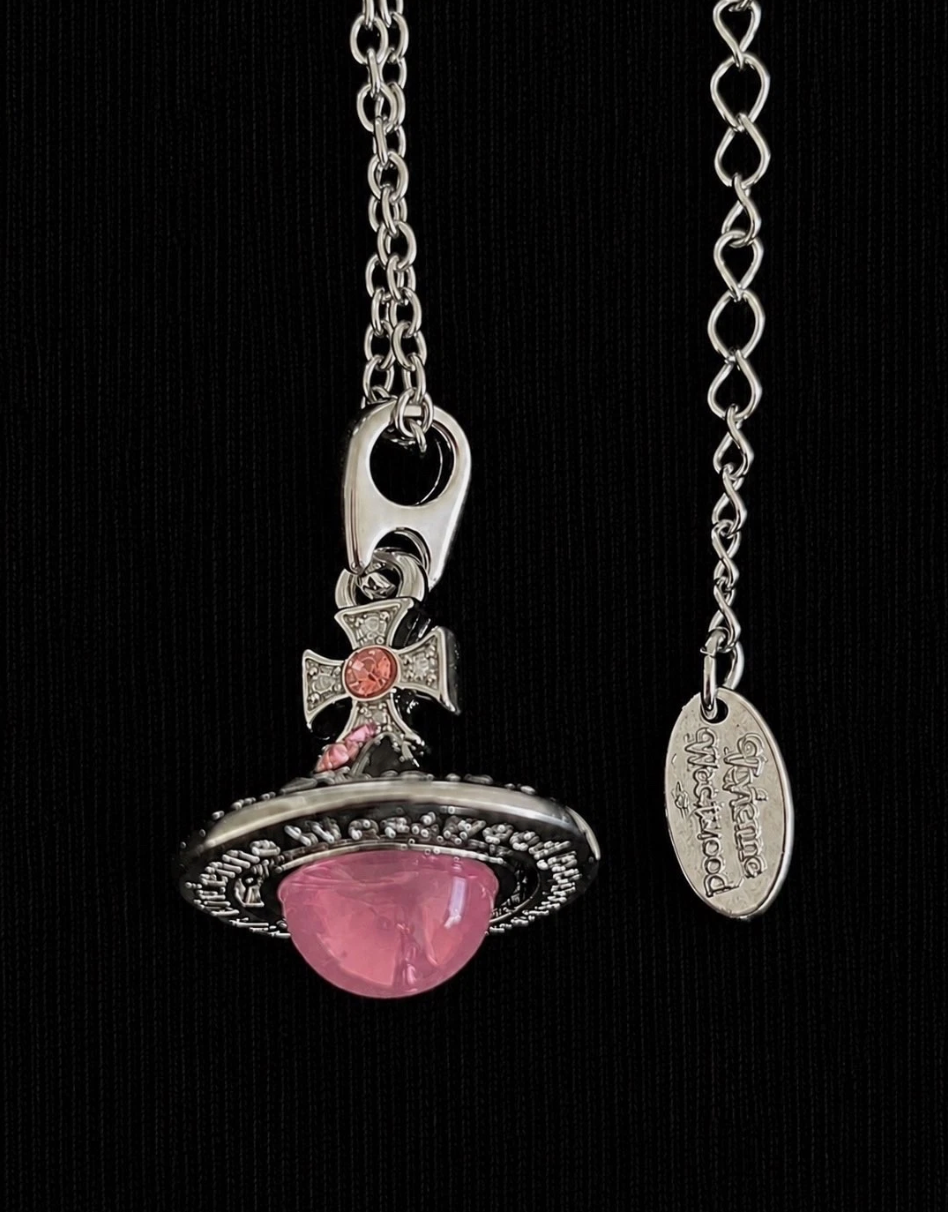 Vivienne Westwood Orb Necklace Pendant Pink Brand New
