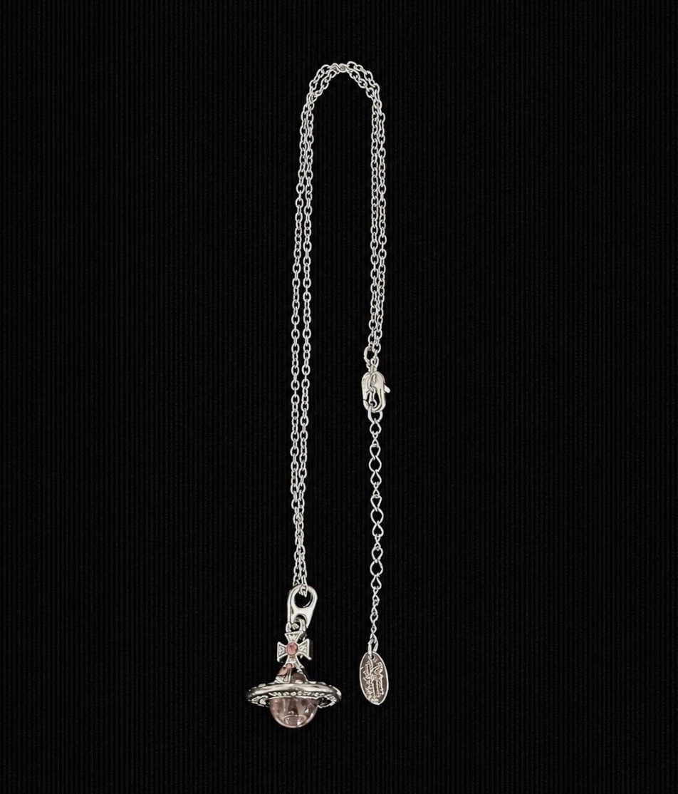 Vivienne Westwood Orb Necklace Pendant Pink Brand New