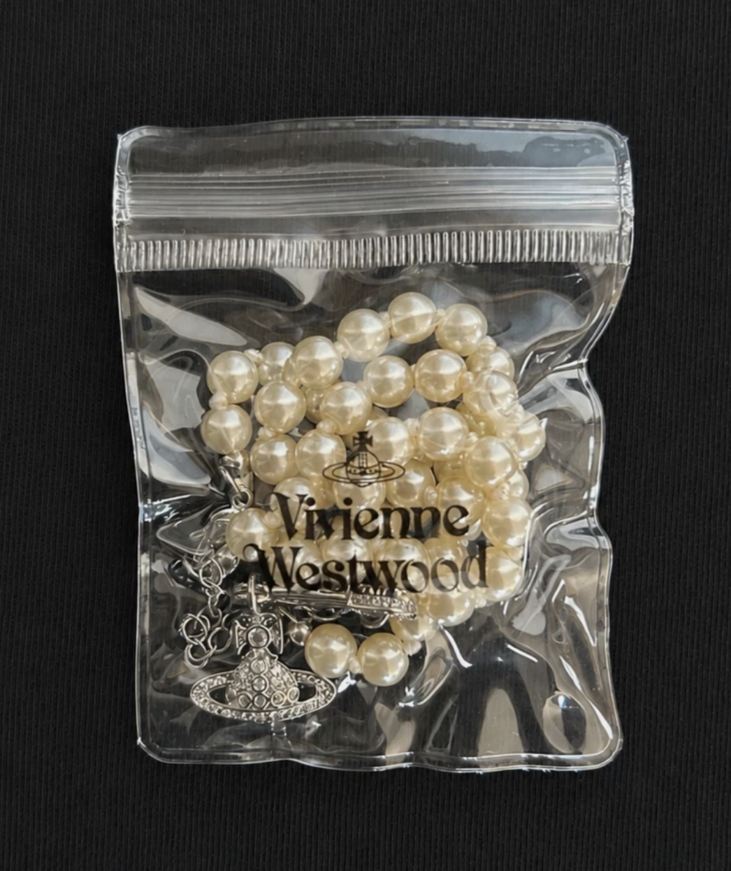 Vivienne Westwood Safety Pin Choker Silver Pearl Crystal Orb