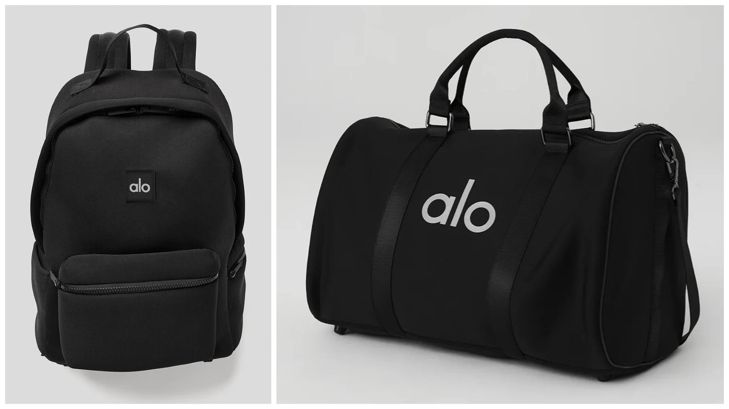 Alo Yoga Bundle Stow Backpack and Traverse Duffle Bag New With Tags